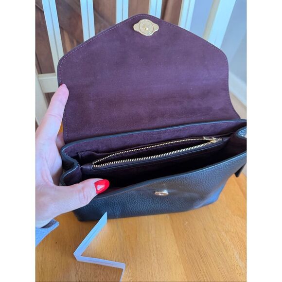 COACH Tammie Shoulder Bag Black Snake Embossed Leather - Picture 16 of 16